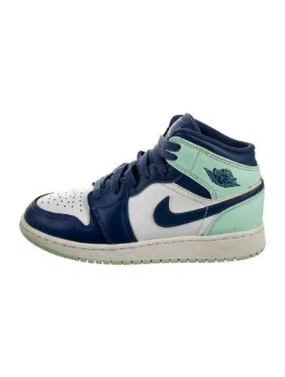 Pre-owned Jordan Babies' Boy's Leather High Top Sneakers In Blue