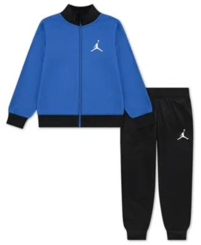 Jordan Babies' Boys 2t 7 Air Tricot Long Sleeve Jacket Pants 2 Piece Set In Blue
