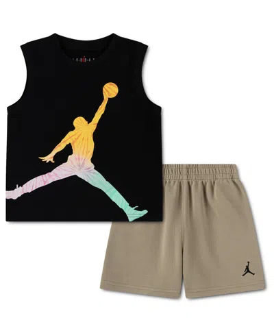 Jordan Babies' Boys' 2t-4t Crewneck Tank Top And Shorts, 2-piece Set In Black