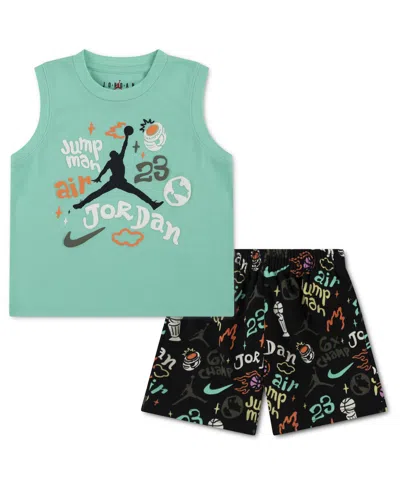 Jordan Babies' Boys' 2t-4t Crewneck Tank Top And Shorts, 2-piece Set In Green
