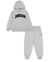 Jordan Kids' Mj Aj1 Fleece Hoodie & Joggers Set In Gray