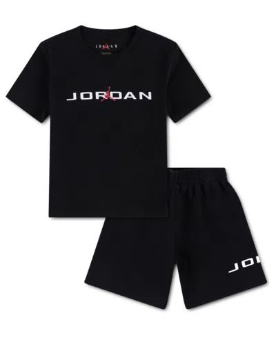 Jordan Kids' Boys' 4-7x Stretch T-shirt & Shorts, 2-piece Set In Black