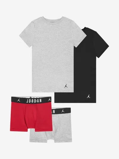 Jordan Kids'  Boys 4 Piece Basics Pyjama Set In Silver