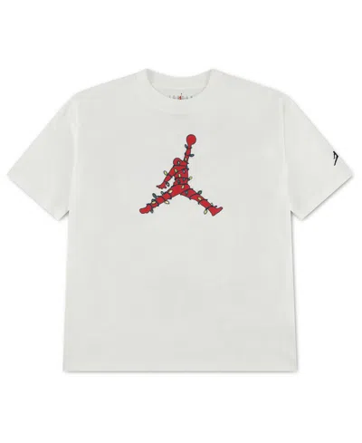 Jordan Kids' Boys' 4-20 Holiday Lights Graphic Oversized Short-sleeve T-shirt In White