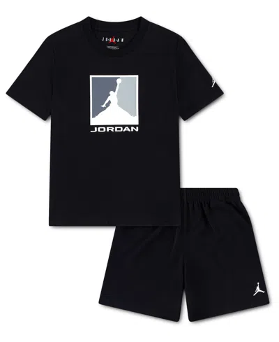 Jordan Kids' Boys' 4-7 Brooklyn Crewneck T-shirt And Shorts, 2-piece Set In Blue