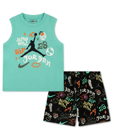 Jordan Kids' Boys' 4-7 Crewneck Tank Top And Shorts, 2-piece Set In Multi