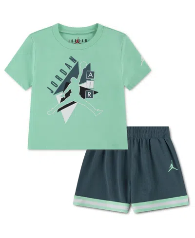 Jordan Kids' Boys' 4-7 Crewneck T-shirt And Shorts, 2-piece Set In Green