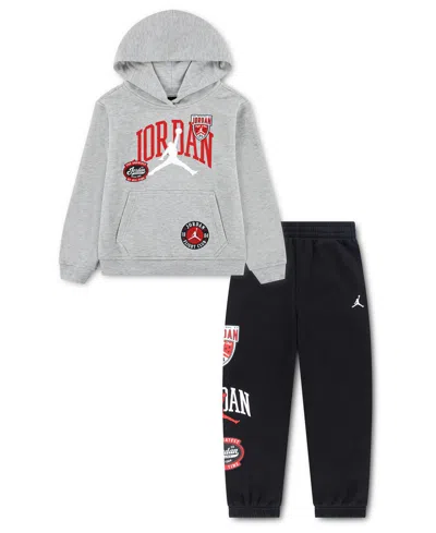 Jordan Kids' Boys' 4-7 Long-sleeve Hoodie And Pants, 2-piece Set In Gray