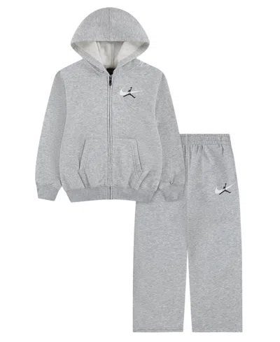Jordan Kids' Boys' 4-7 Long-sleeve Hoodie And Pants, 2-piece Set In Gray