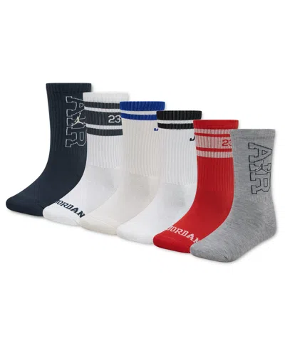 Jordan Boys' 7-11 Plan Your Way Crew Socks, 6-pack In Blue Fox
