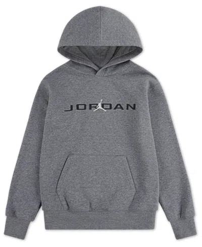 Jordan Kids' Boys 8-18 Baseline Pull On Long Sleeve Hoodie In Gray