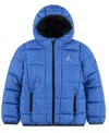 Jordan Boys 8-18 Quilted Hooded Long Sleeve Jacket In Blue
