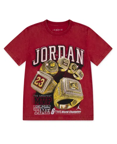 Jordan Kids' Boys 8-18 Rings Graphic Print T-shirt In Red