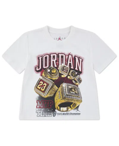 Jordan Kids' Boys 8-18 Rings Graphic Print T-shirt In White