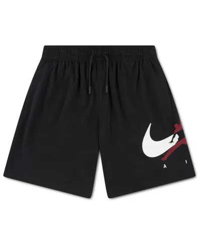 Jordan Kids' Boys' 8-20 Graphic Varsity-style Mesh Shorts In Black