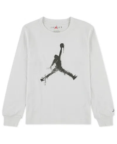 Jordan Boys' Jumpman Drips Long Sleeve Tee - Big Kid In Gray