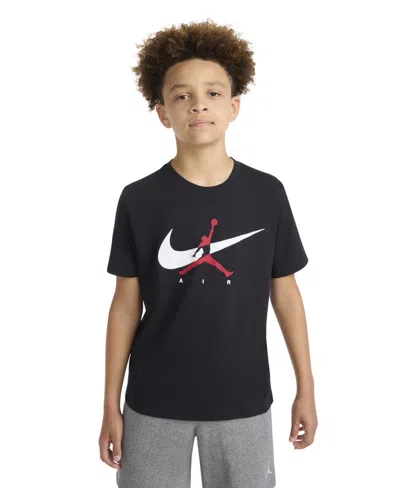 Jordan Kids' Boys' 8-20 Jumpman Swoosh Logo Crewneck T-shirt In Black