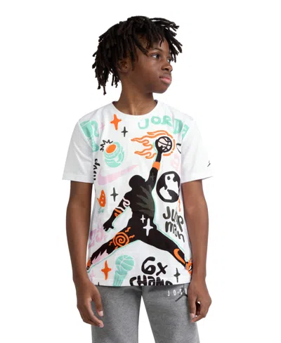 Jordan Kids' Merch Allover Print T-shirt In White