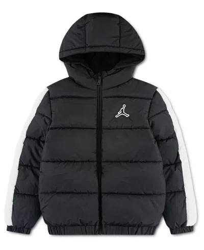 Jordan Kids' Boys' 8-20 Colorblock Long-sleeve Puffer Jacket In Black
