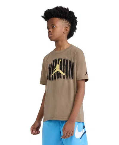 Jordan Kids' Boys' 8-20 Distressed Short-sleeve T-shirt In Brown