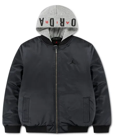Jordan Kids' Boys 8-20 Hooded Bomber Jacket In Dark Smoke Grey