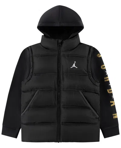 Jordan Boys 8-20 Layered-look Hooded Jacket In Multi