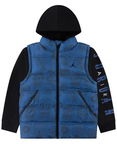 Jordan Boys 8-20 Layered-look Hooded Jacket In Nike True Blue