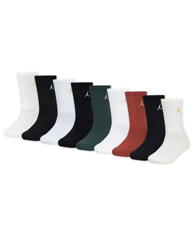Jordan Kids' Boys' And Girls' 7-11 Holiday Crew Socks, 9-pack In Birch Heather