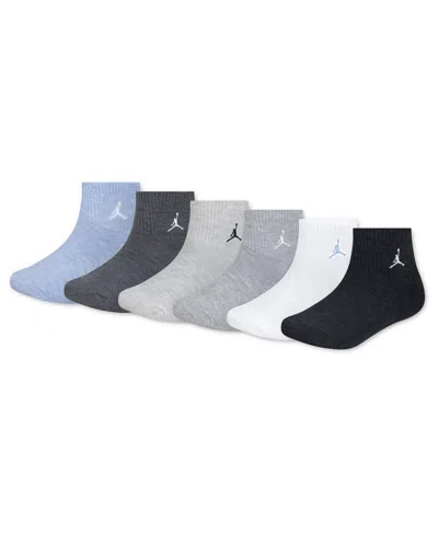 Jordan Kids' Boys' And Girls' Everyday Essentials Cushioned Ribbed Ankle Socks, 6-pack In Multi
