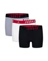 Jordan Big Boys Flight Dri-fit Cotton Core Boxer Briefs, Pack Of 3 In Black/white
