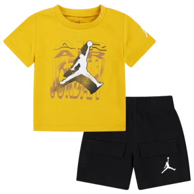 Jordan Boys Infant   Air 2 3d Shorts Set In Black/yellow