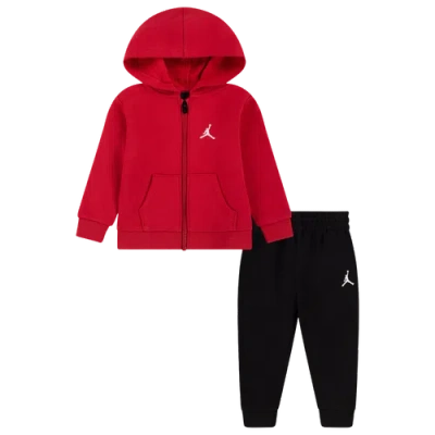 Jordan Kids' Boys Infant   Brooklyn Fleece Full-zip Hoodie Set In Red/black