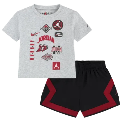 Jordan Kids' Boys Infant   Dynasty Patch T-shirt Shorts Set In Gray
