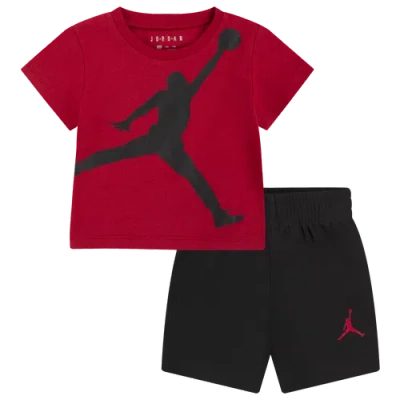 Jordan Baby Boys Jumbo Jump Man T Shirt And Shorts, 2 Piece Set In Red/black