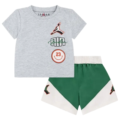 Jordan Kids' Boys Infant   Jumpman Stacked Play Shorts Set In Pine Green/grey