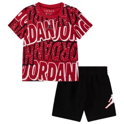 Jordan Boys Infant   Play Aop Short Set In Black/red