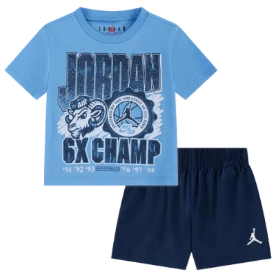 Jordan Kids' Boys Infant   Uniblue Retro Shorts Set In Blue