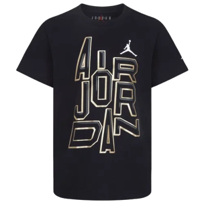 Jordan Kids' Boys  23 Gold Line Short Sleeve T-shirt In Black