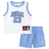 Jordan Boys  23 Jersey Set In White/carolina
