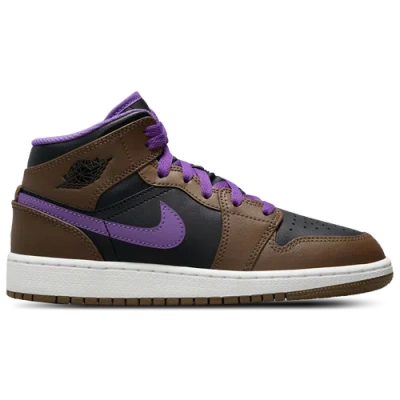 Jordan Kids' Boys  Air  1 Mid In Purple/brown/black