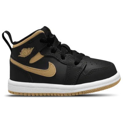 Jordan Kids' Boys  Aj 1 Mid In Black/gold/white