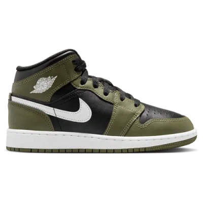 Jordan Kids' Boys  Aj 1 Mid In Black/olive/white
