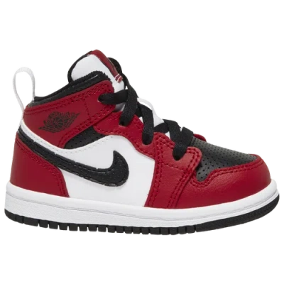 Jordan Kids' Boys  Aj 1 Mid In Black/black/gym Red