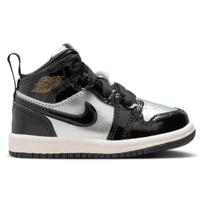 Jordan Kids' Boys  Aj 1 Mid Se Uni In Black/silver/gold