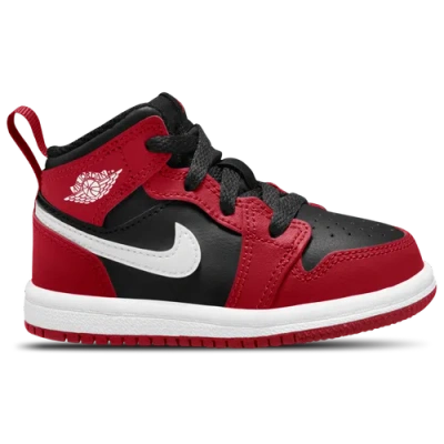 Jordan Kids' Boys  Aj 1 Mid In White/black/red