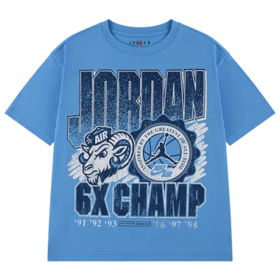 Jordan Kids' Boys  Aj11 Unc Retro Goat Short Sleeve T-shirt In Blue