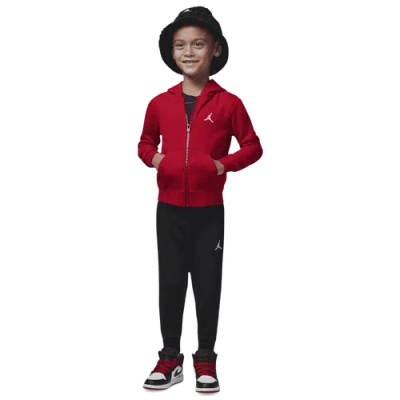 Jordan Kids' Boys   Brooklyn Fleece Full-zip Hoodie Set In Black/red