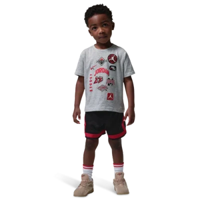 Jordan Kids' Boys  Dynasty Patch T-shirt Shorts Set In Gray
