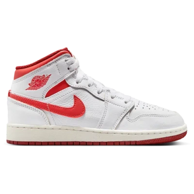 Jordan Kids' Air  1 Mid Se "white/dune Red" Sneakers