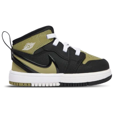 Jordan Kids' Boys   Aj 1 Easyon Mid In Black/white/olive